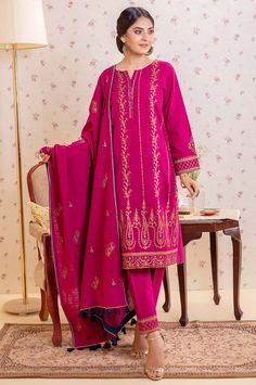 Zeen Wum31410 Fuchsia Rose Luxury Winter 2021 Eid Pink Kurta With Dabka Work, Pink Naqshi Churidar For Wedding, Pink Long Sleeve Traditional Wear With Naqshi, Pink Long Sleeve Lawn Suit With Dabka Work, Pink Semi-stitched Long Sleeve Kurta, Semi-stitched Pink Kurta With Long Sleeves, Pink Long Sleeve Kurta For Eid, Pink Naqshi Kurta For Festivals, Pink Naqshi Kurta For Festive Occasions