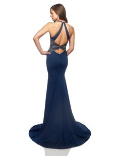 Color: Navy Neckline: Halter Fabric: Beaded Jersey Brand: Lucci Lu Style #: 28002 Elegant Homecoming Evening Dress With Crystals, Stretch Embellished Evening Dress For Prom, Embellished Stretch Evening Dress For Prom, Elegant Rhinestone Evening Dress For Homecoming, Elegant Evening Dress With Rhinestones For Homecoming, Elegant Homecoming Evening Dress With Rhinestones, Elegant Beaded Homecoming Dress, 2 Piece Dress Short, Suits Prom