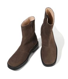 (eBay) Find many great new & used options and get the best deals for Firenze Atelier Men's Dark Brown Suede Square Toe Chelsea Ankle Boots /W Zippers at the best online prices at eBay! Free shipping for many products! Brown Square Toe Boots, Brown Suede Shoes, Dark Brown Boots, Minimal Outfit, Square Toe Boots, Chelsea Ankle Boots, Dark Brown Color, Inspired Fashion, Men's Boots