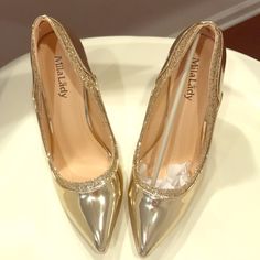 Glittery Gold Pumps...Never Worn! Lady Shoes, Gold Pumps, Shoes Women Heels, Shoes Heels, Wedding Day, Pumps, Women Shoes, Heels, Women Shopping