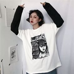 Seeing Things LS T-Shirt – COLDLINE CLOTHING Long Tee Shirts, Oversized Fashion, Harajuku Sweatshirt, Tee Shirt Fashion, Paris Girl, Goth Style, White Crewneck, Next Clothes, Long Sleeve Tee Shirts