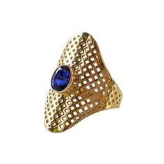 Material: 18k yellow gold



Stone Type/Carat Weight: Sapphires 1.51 cts.



Dimensions: 1 1/16” x 11/16” European Jewelry, How To Look Rich, Sapphire Pendant, Fashion Aesthetics, Gold Stone, European Vintage, Jewelry Stand, Sapphire Jewelry, Pinky Ring