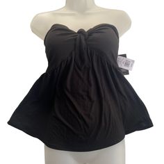 Nwt Miss Chievous Women's Size Medium Black Strapless Sleeveless Top Women’s New With Tag Strapless, Sleeveless Top Miss Chievious Size Medium Brand New - Never Worn - Tags Attached Black With Tied Bow In Front Built-In Padded Bra Jf1157j430 *Read* I Noticed On The Right Chest There Are Imprint Marks From The Hanger (How It Was Hanging In My Closet). Please See Photos. Measurements Are In The Photos And Are Part Of The Description. Please Zoom In On The Pictures To See The Measurements Taken Alo Spring Sleeveless Tube Top With Built-in Bra, Sleeveless Halter Top With Built-in Bra For Date Night, Stretch Tube Top With Built-in Bra, Casual Strapless Camisole With Built-in Bra, Chic Strapless Stretch Camisole, Strapless Tops For Summer Night Out, Black Bandeau Tank Top With Built-in Bra, Black Strapless Tank Top For Summer, Black Strapless Tank Top For Beach