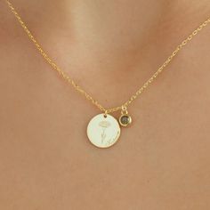 14k Solid Gold Birthstone Necklace, Zirconia Necklace, Name Necklace, Gemstone Necklace, Bridesmaid Gift, Gifts for Her, Flower Necklace, Floral Necklace, Gift for Mom, Christmas Gift, Birthday Necklace, Name Necklace, Handmade Jewelry, Name Necklace ☆ Back to my store for more options: https://www.etsy.com/shop/GoldJewelryWorkshop ☆ All the pieces you purchased from GoldJewelryWorkshop come with a Certificate of Authenticity(8k, 14k and 18k solid gold) ► Birthstone Name Necklace * Material: Hig Gold Flower Necklace For May Birthstone, Gold Flower-shaped May Birthstone Jewelry, Gold Flower Jewelry For May Birthstone, Dainty Flower Charm Jewelry For May Birthstone, Dainty Emerald Flower Charm Jewelry, Elegant Charm Necklace With May Birth Flower And Birthstone, Elegant Charm Necklace With Birth Flower For May Birthstone, 14k Gold Birth Flower Necklace For Wedding, Wedding Necklace With Birth Flower In 14k Gold