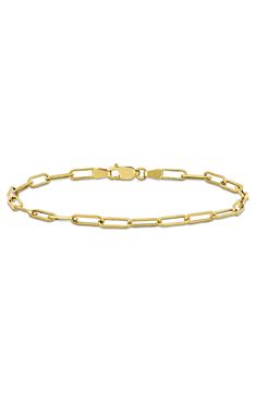 Add stylish shine to your wrist with this Italian-crafted paperclip chain bracelet made from 14k gold. 3.3mm Lobster clasp closure 14k gold Made in Italy Paper Clip, Womens Jewelry Bracelets, Bracelet Making, Chain Bracelet, Lobster Clasp, Nordstrom Rack, Size 7, Nordstrom, Women Jewelry