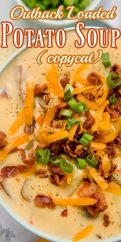 this potato soup is loaded with bacon, cheese and green onions