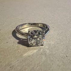 3 Ct Cushion Cut, 925 Sterling Silver, Cz Ring. Size 6. Never Worn Except For The Picture White Gold Diamond Ring With Vs Clarity, Classic Moissanite Diamond Ring With Vs Clarity, Solitaire Cushion Cut Cubic Zirconia Jewelry, Cushion Cut Solitaire Cubic Zirconia Jewelry, Silver Moissanite Solitaire Crystal Ring, Classic Silver Moissanite Crystal Ring, Classic Silver Moissanite Diamond Ring, Timeless Sterling Silver Diamond Ring With Vvs Clarity, Classic Rings With Vs Clarity Round Cut