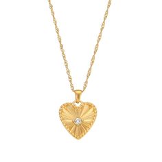 Luxury Round Gold Heart Necklace, Luxury Minimalist Yellow Gold Heart Necklace, Gold Heart-shaped Spiritual Necklace, Gold Spiritual Heart Necklace, Spiritual Gold Heart Necklace, Radiating Heart, Tragus Jewelry, Undying Love, 18k Gold Necklace