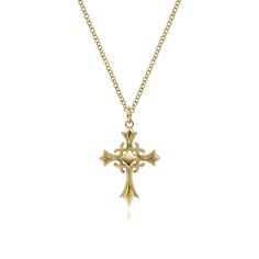 14K Yellow Gold Vintage Inspired Cross Pendant Necklace Cross Pendant Necklace, Cross Pendant, Shop Necklaces, Vintage Inspired, Yellow Gold, Necklaces, Pendant Necklace, Pendant, Yellow