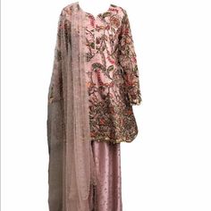 Pakistani Clothes, Tea Pink Gotta Work Peplum Dress With Pearl Net Palazzo, Indian, Pakistani, Bollywood Wedding Clothes, Pink Formal Dress Pink Silk Sharara With Floral Embroidery, Pink Unstitched Salwar Kameez For Formal Occasions, Silk Pink Salwar Kameez For Wedding, Pink Silk Salwar Kameez For Wedding, Pink Silk Sharara For Wedding, Pink Formal Sets With Intricate Embroidery, Formal Pink Sets With Intricate Embroidery, Wedding Pink Silk Sharara, Elegant Pink Salwar Kameez With Floral Embroidery