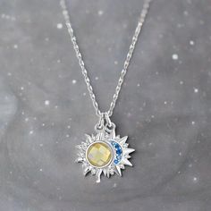 🌞🌙 Get ready to shine with our stunning Sun Moon Necklace! Crafted from 925 sterling silver and adorned with a Luminous stone, this necklace will make you stand out. With a plated White Gold finish, it's the perfect addition to any outfit. Plus, we'll include a free velvet cloth bag for you to keep your new jewelry safe. Order now and add a touch of celestial beauty to your collection! Length: 400mm+50m Pendant: 17*15mm White Gold Sterling Silver Sun And Moon Jewelry, Celestial Sun And Moon Sterling Silver Necklace, Celestial Silver Crystal Necklace As Gift, Silver Moon Phase Pendant Crystal Necklace, Silver Moon-shaped Crystal Necklaces With Gemstone, Silver Pendant Crystal Necklace With Moon Phase, Silver Crystal Moon Phase Pendant Necklace, Silver Moon-shaped Crystal Necklace With Gemstone, Sterling Silver Charm Necklace With Sun And Moon Design