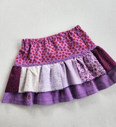 a skirt made out of fabric with hearts on it