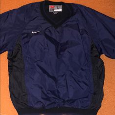 Swishy Material, Never Worn. Super Cute, Could Fit A Medium. Dark Navy Blue In Color. Open To Offers Nike Crew Neck Outerwear For Fall, Casual Long Sleeve Windbreaker For Layering, Nike Casual Outerwear With Crew Neck, Dark Navy Blue, Dark Navy, Nike Jacket, Black Blue, Nike Women, Blue Black