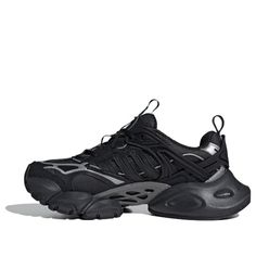 Black Sneakers With Vented Sides For Streetwear, Black Athleisure Sneakers With Vented Sides, Low-top Techwear Sneakers For Sports, Techwear Low-top Sneakers For Sports, Black Low-top Techwear Sneakers, Urban Black Sneakers With Vented Sides, Techwear Sneakers With Boost Midsole For Sports, Techwear Sneakers With Boost Midsole For Streetwear, Black Sneakers With Vented Sides For Sports