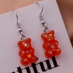 Material Zinc Alloy Gummy Bear Earrings, Bear Earrings, Dragon Ring, Resin Design, Accessories Packing, Animal Earrings, Gummy Bear, Gummy Bears, Inner Child