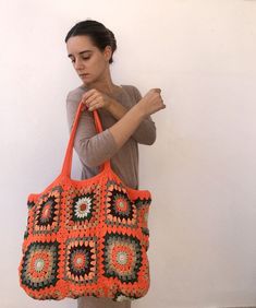 Handmade Orange Beach Bag For Summer, Orange Large Capacity Square Bag, Large Capacity Orange Square Bag, Large Capacity Square Orange Bag, Bohemian Patchwork Bags For Summer, Summer Multicolor Patchwork Bag, Colorful Patchwork Rectangular Bag, Summer Beach Patchwork Bags, Bohemian Orange Rectangular Beach Bag