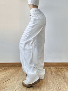 SPECIFICATIONS color: Solid Wide Leg Pants Women: Harajuku Pants Wholesale Order/Drop Shipping: Acceptable Wash: Light Waist Type: HIGH Thickness: Regular Style: Street Style Style: Streetwear,Fashion,Casual.Hip Hop Street Style: Casual Season: Spring,Summer,Autumn,Winter Release Date: Summer 2022 Origin: CN(Origin) Model Number: WKMBP21476 Material: Cotton,Spandex Length: Full Length Jeans Style: Straight Item Type: JEANS Gender: WOMEN Fit Type: LOOSE Fabric Type: Softener Decoration: TASSEL Cl Trendy White Jeans For Streetwear, White Jeans For Summer Streetwear, Casual White Jeans For Streetwear, Casual White Summer Jeans, Trendy White Denim Wide Leg Pants, Cotton Wide Leg Pants For Streetwear, White High Rise Denim Wide Leg Pants, White High-rise Wide Leg Denim Pants, Trendy White Straight Leg Jeans