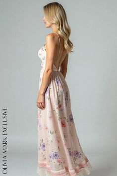 Olivia Mark - Elegant Blush Floral High-Low Maxi Dress with Lace Trim Dress With Lace Trim, High Low Maxi Dress, Lace Maxi, Dress With Lace, Olivia Mark, Elegant Dresses, Floral Lace, High & Low, High Low