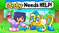 an image of baby needs help in minecraft