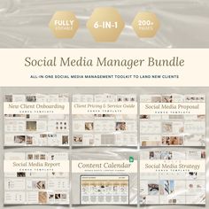 the social media manager bundle includes all - in - one content management tools to land new client