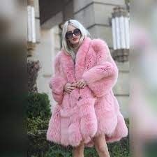 100cm Luxury Pink Genuine Fox Fur Outerwear Winter Warm Long Coat Women Overcoat | eBay Vintage Floral Print Dress, Fashion Purple, Long Winter Coats, Mink Fur Coat, Long Coat Women, Women Overcoat, Blue Coats, Vintage Floral Print, Silver Fox