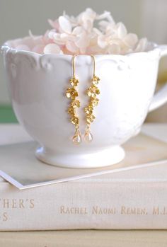 Gold Twig Earrings with Champagne crystal drops Matte Gold Branch Twig Flowers Blossom Dangle Earrings Anniversary Gift for Her by LeChaim Twig Earrings, Gold Twigs, Gold Branches, Creative Jewelry Photography, Woodland Jewelry, Delicate Jewellery, Jewellery Photography, Glass Drop Earrings, Jewelry Photoshoot