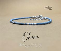 A beautiful beaded bracelet with a hidden message "Ohana".  Please select your size from the drop down menu. Please choose your desired color beads. CUSTOM ORDER MESSAGE, here's the link: https://www.etsy.com/listing/927060007/morse-code-bracelet-custom-message Made with matte opaque MIYUKI Japanese seed Beads and Stainless Steel spacers. strung on strong, flexible, nylon-coated steel cable and finished with a Stainless Steel lobster clasp and 1.5 inch extender. Ready to give as a gift. All our Morse Bracelet, Morse Code Jewelry, Code Bracelets, Code Morse, Morse Code Necklace, Beautiful Beaded Bracelet, Bracelet Quotes, Message Bracelet, Double Wrap Bracelet