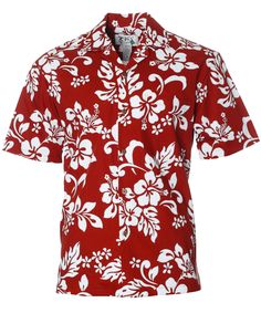 Island Hibiscus Aloha Shirt 100% Cotton - Versatile and Cool Open Collar - Relaxed Fit Coconut shell buttons - Matching left pocket Colors: Navy, Red, Black Sizes: S - 3XL, 8XL Made in Hawaii - USA Easy Wear Dresses, Red And Black Shirt, Business Casual Shirts, Hawaii Usa, Tropical Shirts, Hawaiian Outfit, Rayon Shirt, Hawaiian Dress, Wedding Shirts