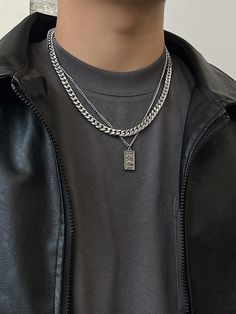 Type: AccessoriesMaterial: Titanium steelNecklace length: 50cm ( 19.7 inches )Extension chain: 5cm ( 2.0 inches ) Chain Outfit, Mens Accessories Necklace, Chains Aesthetic, Streetwear Jewelry, Necklace Outfit, Mens Silver Jewelry, Cuban Chain Necklace, Silver Chain For Men, Guys Clothing Styles