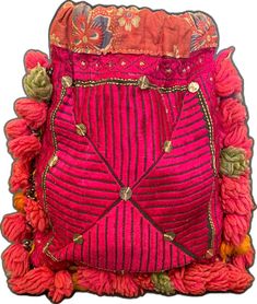 Traditional Multicolor Potli Bag With Dori Work, Traditional Red Bag With Dori Work, Ceremonial Embroidered Potli Bag For Festivals, Embroidered Ceremonial Festival Potli Bag, Traditional Rectangular Potli Bag With Multicolor Embroidery, Festive Bohemian Bag With Dori Work, Festive Bohemian Bags With Dori Work, Traditional Red Shoulder Bag For Festive Occasions, Multicolor Shoulder Bag With Dori Work For Festivals