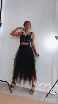 Party Mesh Mini Skirt, Mesh Mini Skirt For Party, Mesh Mini Skirt For Night Out, Chic Mesh Bottoms With Tulle Skirt, Flowy Black Tulle Skirt, Summer Mesh Tiered Skirt, Summer Tiered Mesh Skirt, Flowy Tiered Maxi Skirt For Night Out, Chic Black Mesh Skirt