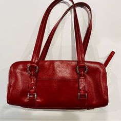 Alfani Leather Bag Modern Red Shoulder Bag With Silver-tone Hardware, Red Handheld Shoulder Bag For Formal Occasions, Red Crossbody Shoulder Bag With Silver-tone Hardware, Daily Use Red Shoulder Bag With Silver-tone Hardware, Everyday Red Shoulder Bag With Silver-tone Hardware, Red Shoulder Bag With Silver-tone Hardware For Everyday, Red Office Bag With Removable Pouch, Red Handheld Shoulder Bag For Office, Modern Red Satchel Shoulder Bag