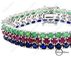 "This Listing is For- Gemstone Tennis Bracelet/ Multi Stone Bracelet/ Natural Ruby Emerald Sapphire/ 925 Sterling Silver/ Colorful Bracelet/ Women Silver Bracelet. PRODUCT CODE --- SM- 6082 STONE --- NATURAL RUBY SAPPHIRE EMERALD GEMSTONE BIRTHSTONE --- JULY SEPTEMBER MAY METAL --- 925 STERLING SILVER PRODUCTS TYPE --- BRACELET STONE DIMENSION --- 4x3 MM STONE WEIGHT --- 27 CTS. TOTAL WEIGHT --- 23.70 GRAMS Ruby benefits - In medical astrology, wearing a Ruby gemstone can restore vitality and he Multicolor Gemstone Tennis Bracelet As A Gift, Multicolor Gemstone Tennis Bracelet As Gift, Multicolor Sterling Silver Bracelet With Stones, Sterling Silver Multicolor Gemstone Bracelet, Multicolor Gemstone Tennis Bracelet, Sterling Silver Multicolor Stone Bracelets, Sterling Silver Multicolor Bracelets For Anniversary, Multicolor Sterling Silver Bracelet For Anniversary, Multicolor Sterling Silver Anniversary Bracelet