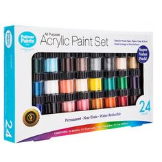 the acrylic paint set contains 24 different colors