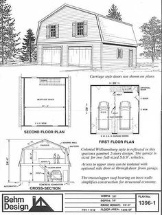 the plans for a two story garage