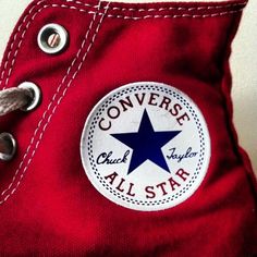 Converse Red All Star, Low Top Red Converse, Red Converse Canvas Shoes For Streetwear, Red Lowtop Converse, Red Converse One Star, Converse Tennis Shoes, Converse Classic, Red Converse