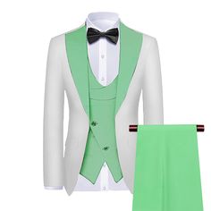 Christmas party Christmas Prom Party graduation party Graduation suit Green Slim Fit Three-piece Suit With Notch Lapel, Slim Fit Tuxedo, Stylish Suit, Classic Suit, Slim Fit Suit, Mens Formal, Custom Suit, Formal Suits, Black Tie Event