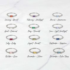 This sweet ring is a great way to add some color to your ring stack! Wear your favorite color, your birthstone or your loved one's birthstone. - - - D E T A I L S - - - * Made of 925 Sterling Silver * We use a THICK, DURABLE plating of Rhodium - for a piece that will last you years to come! * Made of the highest grade cubic zirconia for an authentic look! * Available in sizes 4-10 * Baguette stone: 5x3mm Ring Sizer- https://www.etsy.com/listing/1240904225/ring-sizer-reusable-ring-sizer-plastic?c Layering Diamond Necklaces, Stackable Birthstone Rings, Ring Baguette, Sweet Ring, 4 December, Birthstone Rings, Zierlicher Ring, Baguette Ring, Light Amethyst