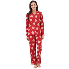 This Female Pajama Set is Knitted Flannel Pajama Two Piece pajama Printed Sleepwear Set with Pants. Long sleeve lapel collared Top and Long pants with elastic waist. Various Colors Available. Richie House women clothing is made of skin-friendly and cozy fabric, which is soft, lightweight, breathable, warm stretchy, and comfortable Size: M.  Color: Red.  Age Group: adult. Cozy Red Long Sleeve Sleepwear, Cozy Red Sleepwear For Pajama Party, Red Long Sleeve Sleepwear For Pajama Party, Cozy Red Sleepwear For Sleepover, Red Winter Sleepwear Long Pants, Red Long Pants Sleepwear For Winter, Night Wear Dress, Printed Pajama, Pants With Elastic Waist