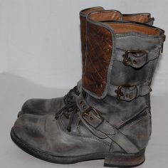 Ugg Collection Leather Moto Boots Biker Women's Boots Material : Leather Color : Gray & Brown Size : Us 7.5 Ugg Collection, Biker Women, Womens Biker Boots, Boots Biker, Leather Biker Boots, Women Ankle Boots, Fringe Boots, Lady Biker, Biker Boots