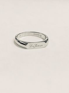 "Engraved ring, Initial Ring, Personalized Ring, Stacking Ring The ring made of Best quality 925 sterling silver Engraved letter/s, word, name in any language Choose your size , and your word / name - in any language date - name let me know in the \"note to seller\" during checkout what you want. The product will arrive to you packed in gift box and padded envelope to maintain the product Our jewelry are water resistant and comes with 1 year warranty Thank you for your interest. Please check out Silver Name Ring For Men, White Gold Oval Signet Ring For Promise, Engraved Sterling Silver Rings Fine Jewelry, Minimalist White Gold Ring With Engraving Option, Adjustable Engraved Ring With Polished Finish, Oval Silver Signet Ring For Promise, Engraved White Gold Open Ring, Silver 14k Gold Promise Ring, White Gold Open Signet Ring For Promise