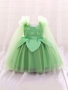 Baby Girls' Green Tulle Luxury Princess Party Dress Green   Sleeveless Polyester Plain,Plants Fit and Flare Non-Stretch All Baby Girls Clothing, size features are:Bust: ,Length: ,Sleeve Length: Princess Fancy Dress, Princesa Tiana, Tinkerbell Party, Green Tulle, Fancy Dress Costume, Dress Costume, Fancy Dress Costumes, Role Play, Princess Party