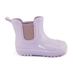 Closure Type: Slip-OnUpper/Outer Base Material: 100% PvcShoe Lining Material: TextileSole Material Content: 100% Polyvinyl ChlorideToe Type: Closed Toe, Cap ToeHeel Style: Flat HeelCountry of Origin: Imported Purple Waterproof Round Toe Boots, Purple Waterproof Boots With Round Toe, Heeled Rain Boots, Chelsea Rain Boots, Girls Flats, Rain Boots, Toddler Girl, Clothing And Shoes, Chelsea