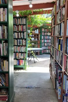 the inside of a book store filled with lots of books