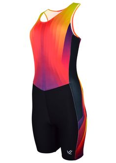 This unisuit is designed so you can move with precision. Made of Drywick, our midweight workhorse fabric, that features a microfiber polyester construction, soft stretch, wicking, anti-microbial, and UV protection. Unisuits are the preferred racing and training garment in the rowing world. JL's original "V-Front" waistline visually elongates the torso allowing for a proper and flattering fit. The women's suit top is made with bathing suit construction; sewn-in liner (made of recycled polyester) Fitted Nylon Activewear For Sports Events, Fitted Sleeveless Orange Activewear, Fitted Sleeveless Activewear For Swimming, Nylon Stretch Swimwear For Sports Events, Fitted Nylon Swimwear For Training, Fitted Technical Swimwear For Swimming, Technical Fitted Swimwear For Swimming, Breathable Fitted Functional Swimwear, Fitted Orange Activewear For Training