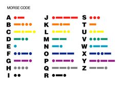 the morse code is shown in different colors