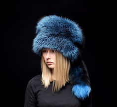 Real Blue Silver Fox Fur Winter Hat Beanie Detachable Tail | eBay Vulpes Vulpes, Fur Hats, Pillbox Hat, Fox Fur Coat, Winter Hats Beanie, Hat Beanie, Fur Hat, Silver Fox, Fur Fashion