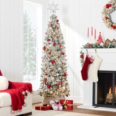 a decorated christmas tree in a living room