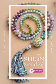 108 Hand Knotted Mala Bead Necklace. This colorful Mala Necklace will support your intentions and will gently remind you of them throughout your day. Check out our mala necklace collection and Get inspired by the meaning of the mala beads. Malas and meditation go hand in hand. They help you to enhance your spiritual practices. We offer a great variety of prayer beads, meditation tools, Japa mala 108 beads, and 27. Visit our website to see more> Handmade Mala Beads For Meditation, Adjustable Polished Beads Mala For Meditation, Traditional Mala With Large Beads For Meditation, Traditional Large Beads Mala For Meditation, Beaded Mala Amulet For Meditation, Knotted Mala, Mala Bead Necklace, Meditation Tools, Chakra System