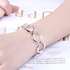 Fresh arrival! Behold the exceptional O Shape Bracelet Fashion round shape silver bracelet, now available at an irresistible price of $9.99 Glamour Jewelry, Man Bracelet, Jewelry Bangles, Shape Circle, Silver Bracelets For Women, Circle Bracelet, Bangle Jewelry, Open Bangle, Bracelet Bangle